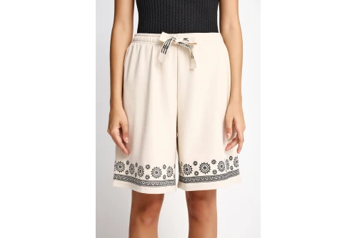 Funky Buddha Embroidery Σορτς Αθλητικό Γυναικείο (FBL013-104-03-CLOUD-CREAM)