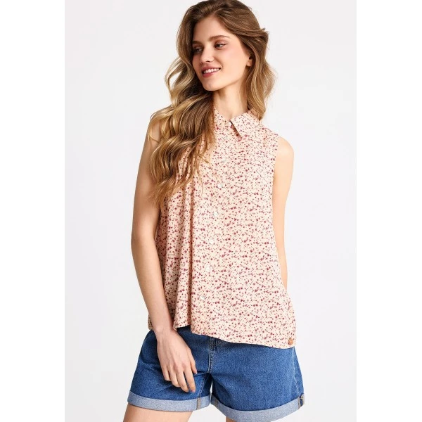 Funky Buddha Floral Πουκάμισο Αμάνικο Γυναικείο (FBL013-104-05-BLEACHED-APRICOT)
