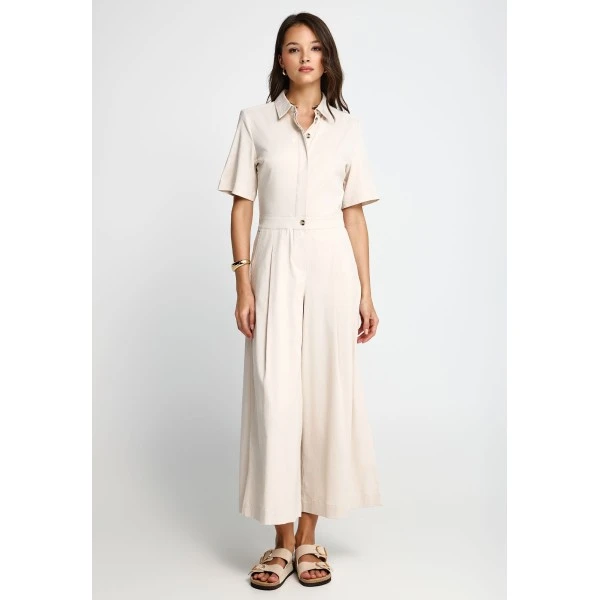Funky Buddha Lyocell Ολόσωμη Φόρμα Με Γιακά Γυναικεία (FBL013-104-12-CLOUD-CREAM)