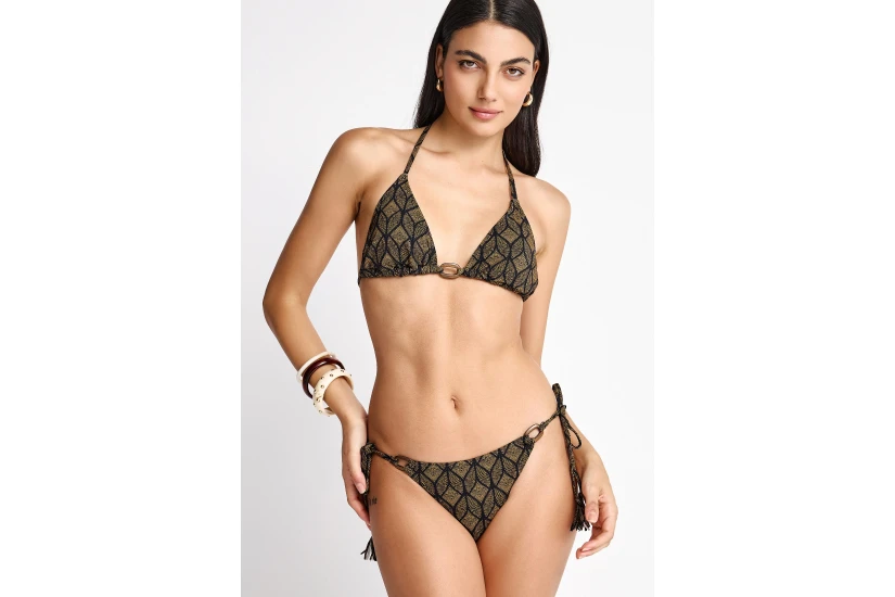 Funky Buddha Γυναικείο Μαγιό Bikini Top Μαύρο, Καφέ