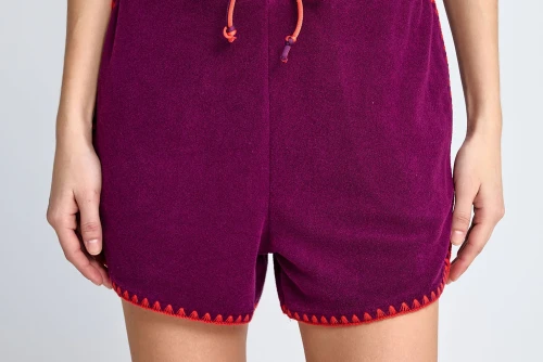 Funky Buddha Towel Σορτς Αθλητικό Γυναικείο (FBL013-106-03-GRAPE-JUICE)