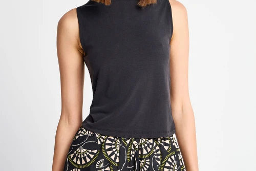 Funky Buddha Modal Μπλούζα Αμάνικη Γυναικεία (FBL013-106-17-BLACK)