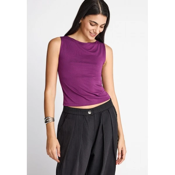 Funky Buddha Modal Μπλούζα Αμάνικη Γυναικεία (FBL013-106-17-GRAPE-JUICE)