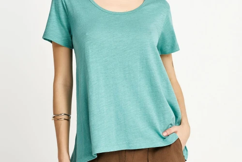 Funky Buddha The Basics Collection T-Shirt Γυναικείο (FBL013-107-04-GREEN-LAKE)
