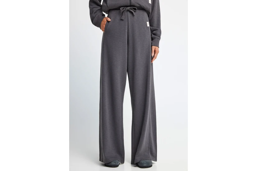 Funky Buddha Flare Fit Γυναικείο Παντελόνι Φόρμας Ανθρακί