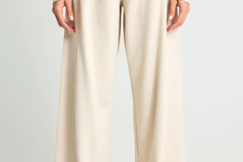 Funky Buddha Flare Fit Παντελόνι Φόρμας Γυναικείο (FBL013-108-02-CLOUD-CREAM)