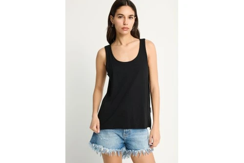Funky Buddha Cotton Μπλούζα Αμάνικη Γυναικεία (FBL013-108-04-BLACK)