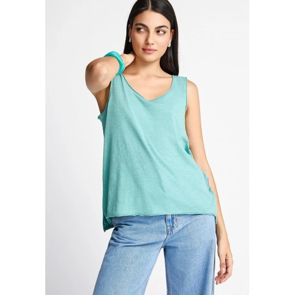 Funky Buddha Cotton Μπλούζα Αμάνικη Γυναικεία (FBL013-108-04-GREEN-LAKE) Funky Buddha Cotton Μπλούζα Αμάνικη Γυναικεία (FBL013-108-04-GREEN-LAKE)