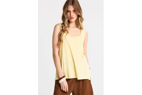 Funky Buddha Cotton Μπλούζα Αμάνικη Γυναικεία (FBL013-108-04-LEMONADE)
