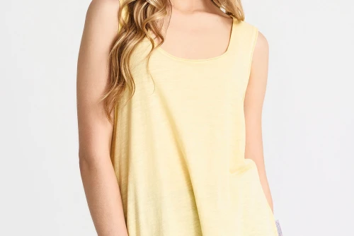 Funky Buddha Cotton Μπλούζα Αμάνικη Γυναικεία (FBL013-108-04-LEMONADE)