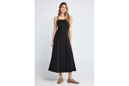 Funky Buddha Φόρεμα Midi Γυναικείο (FBL013-108-13-BLACK)