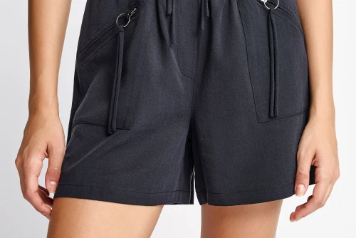 Funky Buddha Lyocell  Σορτς Casual Γυναικείο (FBL013-110-03-BLACK)