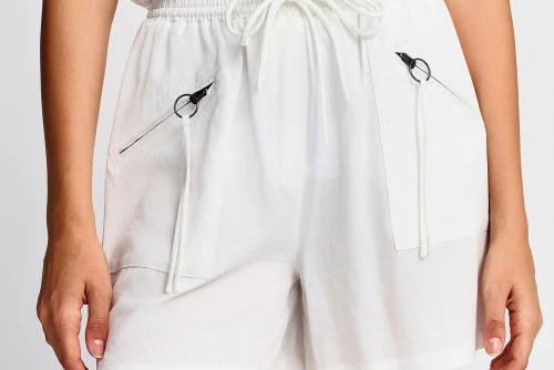 Funky Buddha Lyocell  Σορτς Casual Γυναικείο (FBL013-110-03-OFF-WHITE)