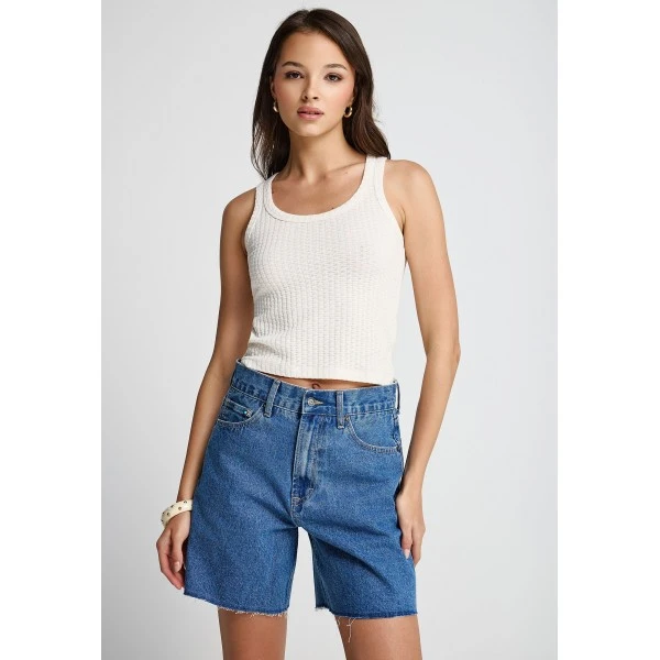 Funky Buddha Rib Μπλούζα Αμάνικη Γυναικεία (FBL013-110-17-CHALK)