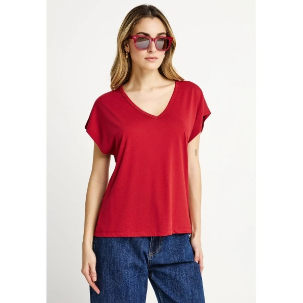 Funky Buddha The Basics Collection V-Neck T-Shirt Γυναικείο (FBL013-111-04-BAKED-APPLE)