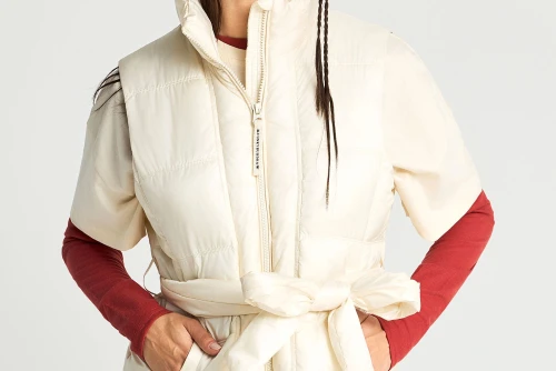 Funky Buddha Μπουφάν Αμάνικο Γυναικείο (FBL013-112-01-CLOUD-CREAM)