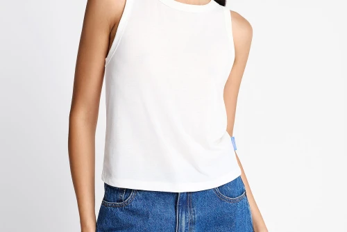 Funky Buddha The Basics Collection Viscose Μπλούζα Αμάνικη Γυναικεία (FBL013-112-04-OFF-WHITE)