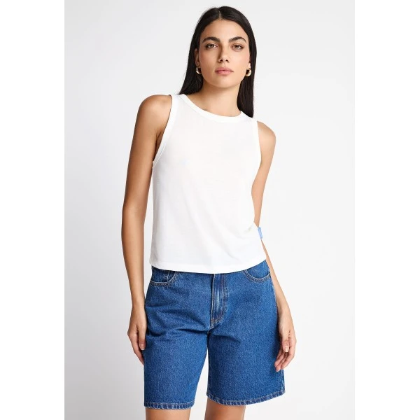 Funky Buddha The Basics Collection Viscose Μπλούζα Αμάνικη Γυναικεία (FBL013-112-04-OFF-WHITE)