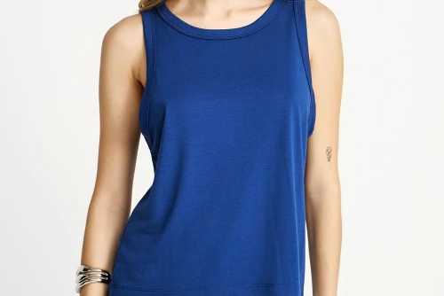 Funky Buddha The Basics Collection Viscose Μπλούζα Αμάνικη Γυναικεία (FBL013-112-04-TWILIGHT-BLUE)