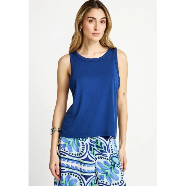 Funky Buddha The Basics Collection Viscose Μπλούζα Αμάνικη Γυναικεία (FBL013-112-04-TWILIGHT-BLUE)