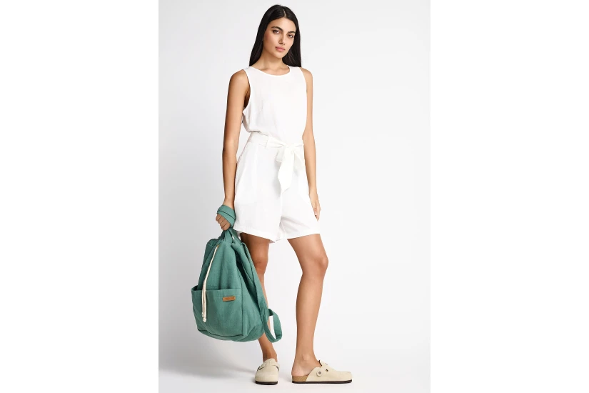 Funky Buddha Cotton Γυναικεία Casual Τσάντα Πλάτης Βεραμάν