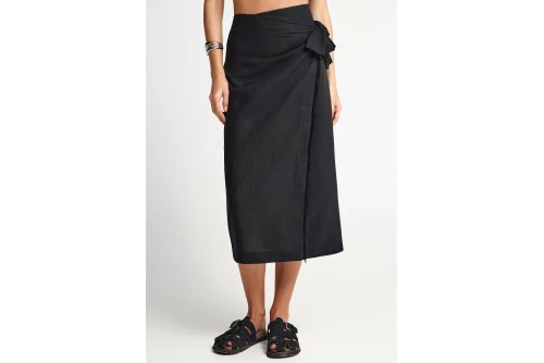 Funky Buddha Φούστα Μidi Γυναικεία (FBL013-114-14-BLACK)
