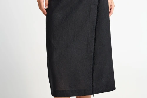 Funky Buddha Φούστα Μidi Γυναικεία (FBL013-114-14-BLACK)