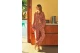 Funky Buddha Linen Blend Γυναικείο Μακρυμάνικο Πουκάμισο Κεραμιδί, Εκρού