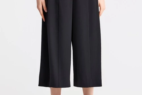 Funky Buddha Culotte With Pleats Παντελόνι Casual Γυναικείο (FBL013-116-02-BLACK)