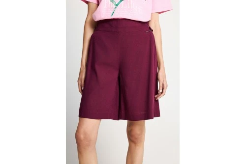 Funky Buddha Linen Blend Βερμούδα Casual Γυναικεία (FBL013-116-03-BURGUNDY)