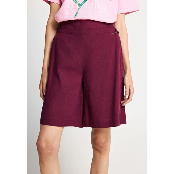 Funky Buddha Linen Blend Βερμούδα Casual Γυναικεία (FBL013-116-03-BURGUNDY)