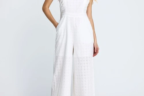 Funky Buddha Embroidery Ολόσωμη Φόρμα Γυναικεία (FBL013-116-12-WHITE)