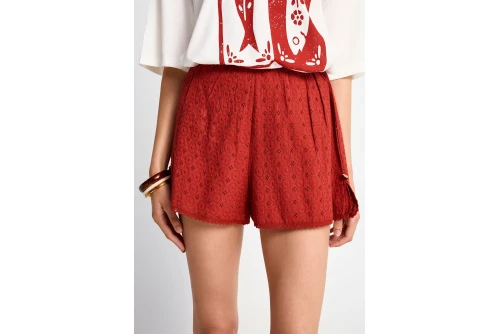 Funky Buddha Embroidery Σορτς Casual Γυναικείο (FBL013-117-03-BAKED-APPLE)