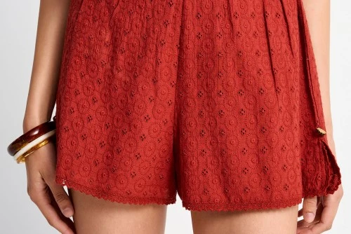 Funky Buddha Embroidery Σορτς Casual Γυναικείο (FBL013-117-03-BAKED-APPLE)