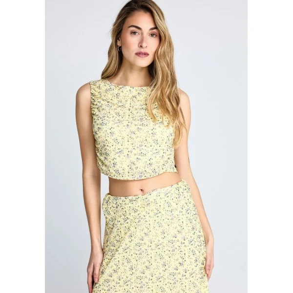 Funky Buddha Floral Crop Top Αμάνικο Γυναικείο (FBL013-117-17-LEMONADE) Funky Buddha Floral Crop Top Αμάνικο Γυναικείο (FBL013-117-17-LEMONADE)