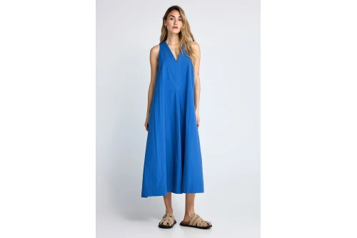 Funky Buddha Relaxed Φόρεμα Maxi Γυναικείο (FBL013-118-13-AZURE-BLUE)