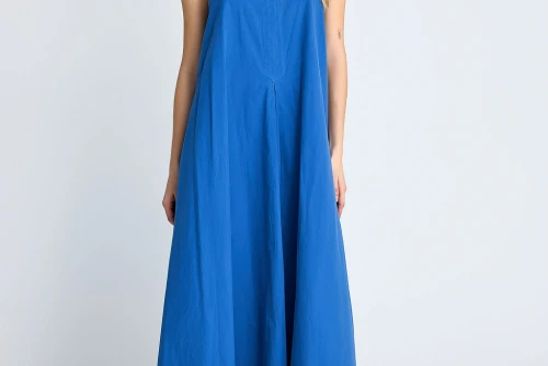 Funky Buddha Relaxed Φόρεμα Maxi Γυναικείο (FBL013-118-13-AZURE-BLUE)
