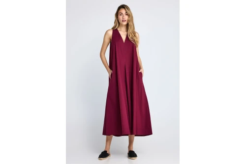Funky Buddha Relaxed Φόρεμα Maxi Γυναικείο (FBL013-118-13-BURGUNDY)