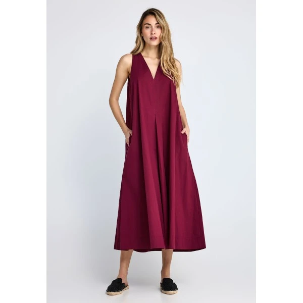 Funky Buddha Relaxed Φόρεμα Maxi Γυναικείο (FBL013-118-13-BURGUNDY)