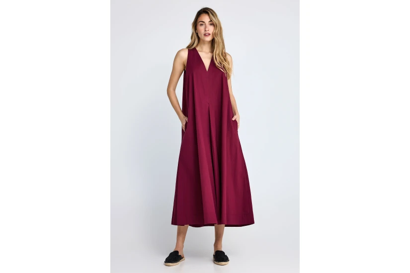 Funky Buddha Γυναικείο Φόρεμα Maxi Μπορντό