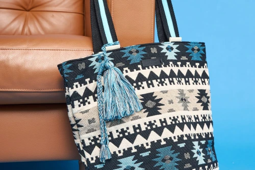 Funky Buddha Ethnic Jacquard Τσάντα Ώμου (FBL013-119-10-AZURE-BLUE)