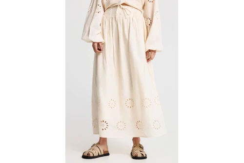 Funky Buddha Embroidery Φούστα Maxi Γυναικεία (FBL013-119-14-CHALK)