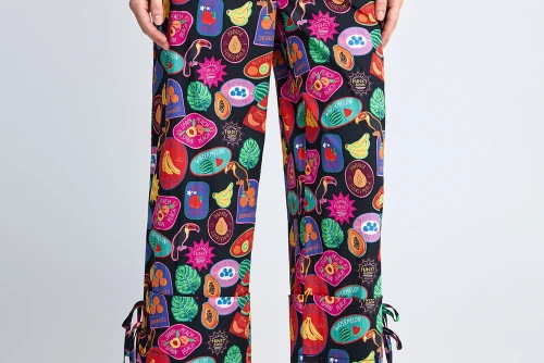 Funky Buddha Cropped Παντελόνι Chino Γυναικείο (FBL013-120-02-MULTI)