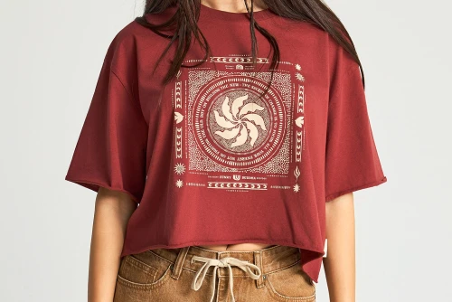 Funky Buddha Graphic Print T-Shirt Γυναικείο (FBL013-120-04-HENNA-BROWN)