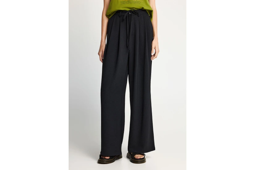 Funky Buddha Relaxed Fit Γυναικεία Παντελόνα Μαύρη