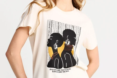 Funky Buddha Graphic Print T-Shirt Γυναικείο (FBL013-122-04-CHALK)
