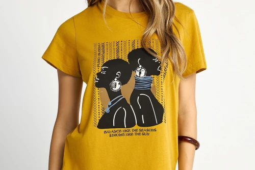 Funky Buddha Graphic Print T-Shirt Γυναικείο (FBL013-122-04-CURRY-POWDER)