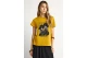 Funky Buddha Graphic Print Γυναικείο Κοντομάνικο T-Shirt Μουσταρδί
