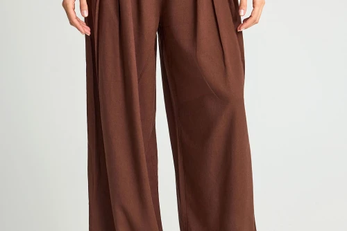 Funky Buddha Linen Blend Παντελόνα Γυναικεία (FBL013-124-02-COCONUT-SHELL)