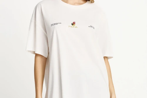 Funky Buddha Artwork Print T-Shirt Γυναικείο (FBL013-125-04-OFF-WHITE)